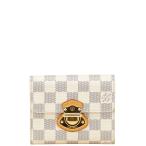 ルイ ヴィトン ダミエ アズール ポルトフォイユ ジョイ 三つ折り財布 N60030 ホワイト PVC レザー レディース LOUIS VUITTON 【中古】