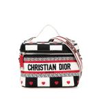  Dior Dio la молдинг косметичка ручная сумочка 2WAY черный белый красный парусина женский Dior [ б/у ]