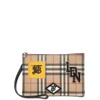 バーバリー TBロゴ ワッペン リカルドティッシ ノバチェック クラッチバッグ ベージュ ブラック マルチカラー PVC BURBERRY 【中古】