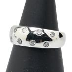 Pt900 プラチナ ダイヤ0.35ct ドット 水玉 リング 指輪 レディース 9.5号 中古