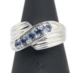 Pt900 プラチナ サファイア0.70ct リング 指輪 レディース 11.5号 中古