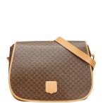 セリーヌ マカダム 斜め掛け ショルダーバッグ ブラウン PVC レザー レディース CELINE 【中古】