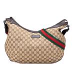 グッチ GGキャンバス シェリーライン ショルダーバッグ 189752 ブラウン キャンバス レザー レディース GUCCI 【中古】