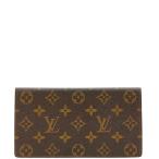 ルイ ヴィトン モノグラム ポルト シェキエ ダブル 長財布 札入れ M62223 ブラウン PVC レザー レディース LOUIS VUITTON 【中古】