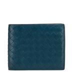 ボッテガヴェネタ イントレチャート 二つ折り財布 ブルー グリーン レッド レザー レディース BOTTEGAVENETA 【中古】