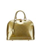 ショッピングヴェルニ ルイ ヴィトン モノグラム ヴェルニ アルマPM  ハンドバッグ M91582 ヴェールオリーヴ パテントレザー レディース LOUIS VUITTON【中古】