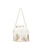 ジェイアンドエムデヴィッドソン カーニバルL フリンジ ワンショルダーバッグ ハンドバッグ ホワイト レザー J&M Davidson 【中古】