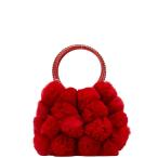 アンテプリマ ポンポン ワイヤー ハンドバッグ レッド ラビットファー ラビットファー レディース ANTEPRIMA 【中古】