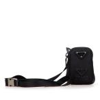 プラダ RE-NYLON リナイロン 三角ロゴプレート スマートフォンケース スマホショルダー ショルダーバッグ 2ZT020 ブラック PRADA【中古】