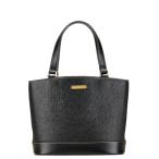 ショッピングバーバリー バーバリー ノバチェック シャドーホース ハンドバッグ ブラック レザー レディース BURBERRY 【中古】