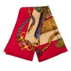 エルメス カレ90 FESTIVAL 祭典 スカーフ レッド ブラウン マルチカラー シルク レディース HERMES 【中古】