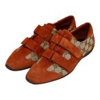 グッチ GGキャンバス ベルクロ スニーカー サイズ:39 121830 ベージュ オレンジ キャンバス スウェード レディース GUCCI 【中古】