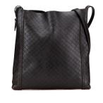 ボッテガヴェネタ イントレチャート 斜め掛け ショルダーバッグ ダークブラウン レザー レディース BOTTEGAVENETA 【中古】