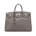 エルメス バーキン40 ハンドバッグ エタン グレー シルバー金具 トゴ レディース HERMES 【中古】