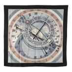  Hermes Calle 90 MECANIQUE DU TEMPS час. приспособление шарф черный серый многоцветный шелк женский HERMES [ б/у ]