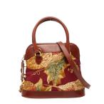 サルヴァトーレフェラガモ ボタニカル柄 ハンドバッグ ショルダーバッグ 2WAY ブラウン マルチカラー Salvatore Ferragamo 【中古】