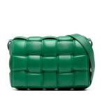 ボッテガヴェネタ マキシイントレチャート パデット カセット 斜め掛け ショルダーバッグ パラキート グリーン BOTTEGAVENETA 【中古】