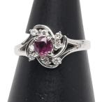 Pt850 プラチナ ルビー0.52ct ダイヤ0.11ct リング 指輪 レディース 10号 中古