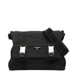 ショッピングメッセンジャー グッチ 斜め掛け ショルダーバッグ メッセンジャーバッグ 122373 ブラック ナイロン レザー レディース GUCCI 【中古】