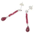 K14WG ホワイトゴールド ルビー スタッドピアス レディース 中古