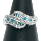 Pt900 プラチナ パライバトルマリン0.245ct ダイヤ0.37ct リング 指輪 レディース 16.5号 中古