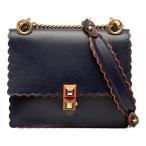 フェンディ キャナイ チェーン ショルダーバッグ 8M0381 ネイビー オレンジ レザー レディース FENDI 【中古】