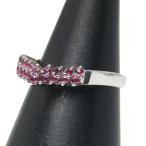 Pt900 プラチナ ルビー0.39ct V字リング 指輪 レディース 9号 中古