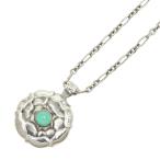 ショッピングジョージジェンセン ジョージジェンセン バースペンダント クリソプレーズ 5月 ネックレス シルバー グリーン SV925 シルバー Georg Jensen 【中古】