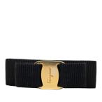 サルヴァトーレフェラガモ ヴァラ リボン バレッタ 髪留め ブラック ナイロン メッキ レディース Salvatore Ferragamo 【中古】