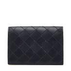 ボッテガヴェネタ イントレチャート カードケース 名刺入れ ネイビー イエロー レザー メンズ BOTTEGAVENETA 【中古】