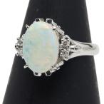 ショッピング15号 Pm900 オパール1.85ct ダイヤ0.07ct リング 指輪 レディース 15号 中古