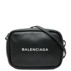 ショッピングバレンシアガ バレンシアガ ロゴ ショルダーバッグ ブラック レザー レディース BALENCIAGA 【中古】