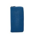 プラダ ラウンドファスナー 長財布 ブルー サフィアーノレザー レディース PRADA 【中古】