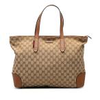 ショッピングＧＧキャンバス グッチ GGキャンバス トートバッグ 308928 ベージュ キャンバス レザー レディース GUCCI 【中古】