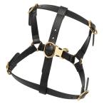 グッチ インターロッキングG ペット用 犬用 ハーネス サイズM 692963 ブラック レザー レディース GUCCI 【中古】