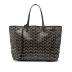 ショッピングゴヤール ゴヤール サンルイPM トートバッグ ブラック ブラウン PVC レザー レディース GOYARD 【中古】