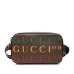  Gucci 100 anniversary commemoration Logo сумка-пояс 602695 Brown кожа мужской GUCCI [ б/у ]