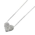 K10WG ホワイトゴールド ダイヤ0.20ct ハートモチーフ ネックレス レディース 中古