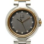 ダンヒル ミレニアム 12Pダイヤ 腕時計 クオーツ グレー文字盤 ステンレススチール メッキ レディース Dunhill 【中古】