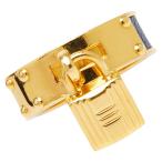  Hermes Kelly katena узор шарф кольцо Gold голубой металлизированный кожа женский HERMES [ б/у ]