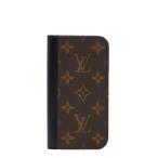  Louis Vuitton монограмма IPHONE 15 PRO folio мобильный кейс M82891 Brown черный PVC кожа женский LOUIS VUITTON [ б/у ]