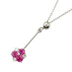 ショッピングルビー Pt850 プラチナ ルビー ダイヤ0.06ct ペンダント ネックレス レディース 中古