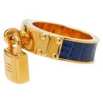  Hermes Kelly katena узор шарф кольцо Gold голубой металлизированный Lizard женский HERMES [ б/у ]