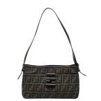 フェンディ ズッカ マンマバケット ワンショルダーバッグ  26566 ブラウン キャンバス レザー レディース FENDI 【中古】