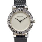 ティファニー アトラス 腕時計 社外ベルト L0640 クオーツ ホワイト文字盤 SV925 シルバー レザー レディース TIFFANY&amp;Co. 【中古】