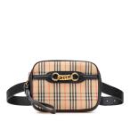  Burberry noba проверка сумка-пояс сумка "body" сумка бежевый черный парусина кожа женский BURBERRY [ б/у ]