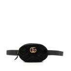  Gucci GGma-monto стеганое полотно сумка "body" сумка-пояс 476434 чёрная кожа велюр женский GUCCI б/у 
