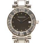 ティファニー ヴィンテージ 旧型 アトラス 腕時計 クオーツ ブラック文字盤 ステンレススチール レディース TIFFANY&amp;Co. 【中古】