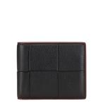 ボッテガヴェネタ マキシイントレチャート 二つ折り財布 ブラック レッド レザー レディース BOTTEGAVENETA 【中古】
