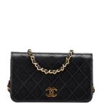 シャネル マトラッセ ココマーク チェーン ショルダーバッグ ブラック ラムスキン レディース CHANEL 【中古】